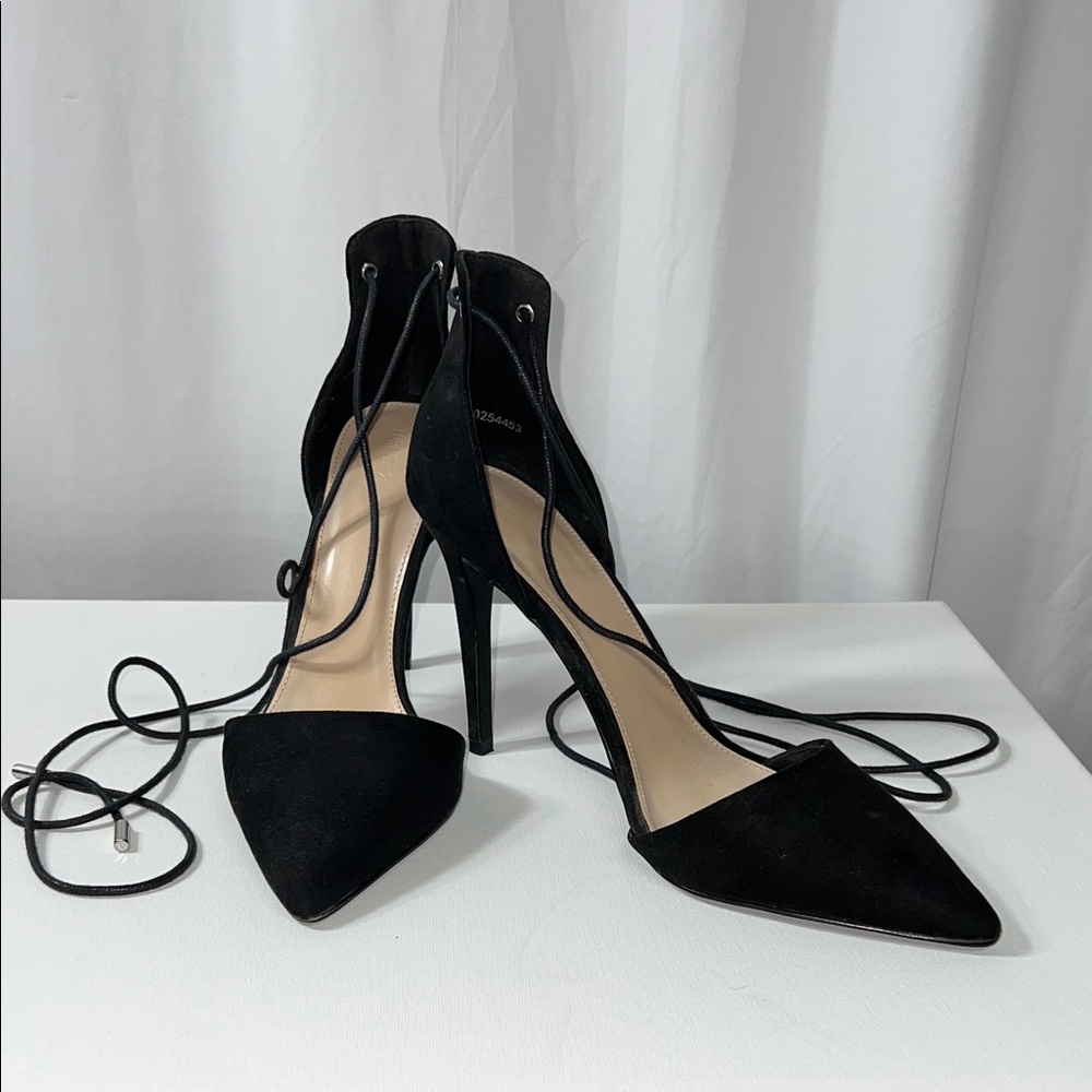 Forever 21 Black Lace-Up Heels